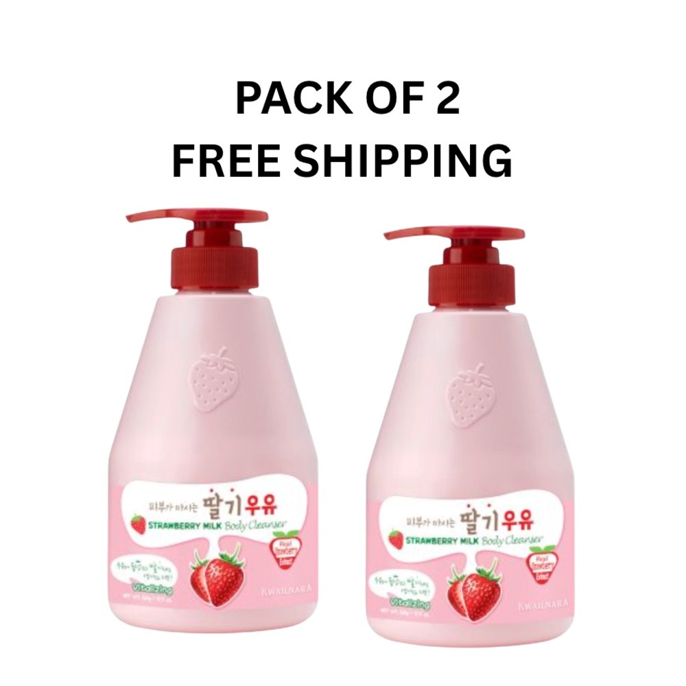( PACK OF 2) WELCOS KWAILNARA Strawberry Milk Body Cleanser [MADE IN KOREA]